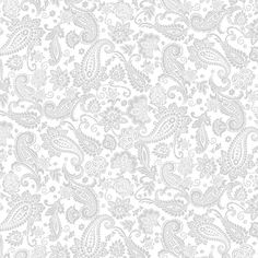 a white and gray paisley wallpaper pattern