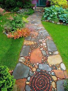 a walkway made out of rocks and stones