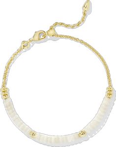 Delicate Chain, Kendra Scott, Chain Bracelet, Mother Of Pearl, Bracelet, Chain, Gold