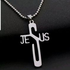 Stainless Steel Jesus Christ Cross Necklace Condition: New Material: Stainless Steel Size Of The Cross: 1.5 Inches Vertically, 1 Inch Horizontally Length Of The Necklace: 22 Inches Great To Wear Or As A Gift For Special Days Like Birthday , Mother's Day , Father's Day , Baptisms , And Etc. . . . . . . . . . . . . . . . . . . Related Words: Jesus Christ Cross Messiah Modern Necklace Neck Lace Beauty Beautiful Stainless Steel Metal Rustless Rust Resistant Rustfree Free Water Christian Gift Passover Lamb, Jesus Necklace, Christian Necklace, Christian Symbols, Jesus Cross, Joyce Meyer, Black Bead Necklace, Gold Choker Necklace, Modern Necklaces