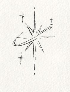 an ink drawing of a star in the middle of a white paper with black writing on it