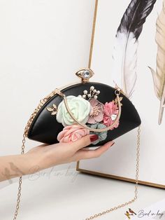 Bird in Bag - Faux Pearl Decorative Chain Novelty Bag - Perfect for Weddings, Proms, and Parties Wedding Clutch Bag With Chain Strap, Black Chain Strap Bag For Wedding, Outfits Curvy, Outfit 2022, Chubby Fashion, Pu Leather Bag, Chain Top, Novelty Bags, Plus Size Fashion For Women