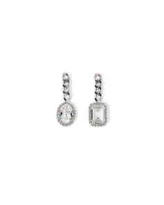 Materials: Rhodium plated brass, Swarovski crystal Length: 2"/ 5cm Made in NYC MR028-02 Sterling Silver Rhinestones Evening Jewelry, Sterling Silver Jewelry With Rhinestones For Evening, Silver Rhinestone Drop Clip-on Earrings, Sparkling Silver Clip-on Earrings For Evening, Classic Silver Diamond Clip-on Earrings, Glamorous Single Metal Earring, Diamond White Earrings With Rhinestones, Glamorous Silver Clip-on Earrings With Rhinestones, Formal Crystal Earrings With Plating