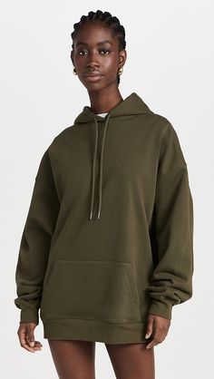 WARDROBE.NYC Oversize Hooded Dress | Shopbop Cotton Hoodie With Side Pockets, Cotton Hoodie With Drawstring, Cotton Long Sleeve Hoodie With Drawstring, Nyc Wardrobe, Wardrobe Nyc, Australia Fashion, Hooded Dress, Active Wear For Women, Gq