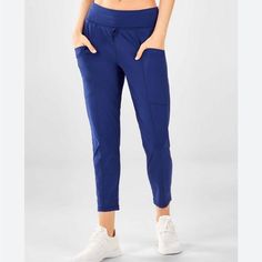 New With Tags!! Fabletics Maj Powerform Pant, Size Small (4/6). Beautiful Blue Color, 82% Polyester And 18% Elastane. Blue Comfort Stretch Moisture-wicking Pants, Comfort Stretch Activewear With Pockets For Workout, Comfort Stretch, Moisture-wicking Blue Pants, Blue Athletic Fit Bottoms For Sports, Athletic Fit Blue Bottoms For Sports, Sporty Blue Athletic Fit Bottoms, Blue Athletic Fit Sporty Bottoms, Athleisure Activewear With Elastic Waistband And Mid-rise, Functional Blue Jogging Bottoms