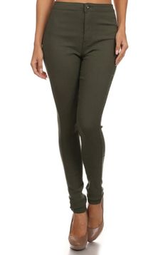 **SUPER STRECHY** 100% new and high quality! -Colors : Olive -STYLE: Slim High Waist Skinny fashion -Material : 76% Cotton, 20% Polyester, 4% Spandex -Increase: high waist -Length: full length  offer more styles available on my store so check them out! Khaki High Rise Stretch Pants, High Rise Stretch Khaki Pants, Khaki High Waist Stretch Jeans, Olive Fitted Straight Leg Bottoms, Fitted Straight Leg Olive Bottoms, Fitted Olive Straight Leg Bottoms, Non-stretch Mid-rise Green Pants, Green Stretch Cargo Pants For Fall, Green Mid-rise Stretch Cargo Pants