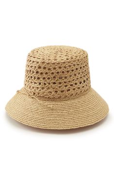 This sun-ready bucket hat handcrafted from lightweight raffia can be adjusted in the interior for a comfortable fit. 3 1/4" brim width Adjustable interior Raffia Spot clean Imported Raffia Bucket Hat, Helen Kaminski, Bucket Hat, Comfort Fit, Nordstrom, Sun, Hats