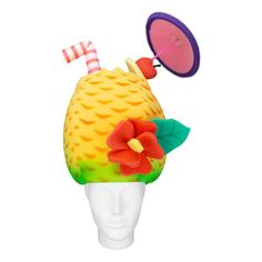 "Get this Awesome Pina Colada Hat Today! This Pina Colada Hat will definitely make you stand out at your next Party, Wedding, Corporate Event, Birthday, Quinceanera, or Halloween Party! Product Details: ✓Made in the USA ✓Handmade ✓High Quality Foam ✓One Size Fits Most ✓Customizable to your preferences \"This is where your party starts\". Give your next party a new life and rediscover your youth with Foam Party Hats. Foam Party Hats Guarantee At Foam Party Hats we believe our hats help bring a ne Apple Hat, Foam Wigs, Hat Bar, Foam Party, Wig Party, Crazy Hats, Cocktail Hat, Party Hat, Wedding Hats