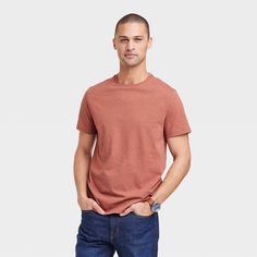 Men's Every Wear Short Sleeve T-Shirt - Goodfellow & Co™ Aubusson M Classic Brown Cotton T-shirt, Casual Brown Crew Neck T-shirt, Classic Brown Crew Neck T-shirt, Classic Brown T-shirt For Summer, Basic Brown Short Sleeve Shirt, Brown Basic Short Sleeve Shirt, Casual Tri-blend Short Sleeve T-shirt, Casual Tri-blend Short Sleeve Shirt, Apricot Glaze