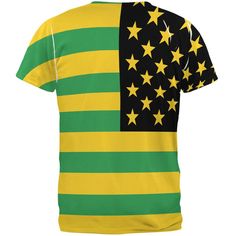 This Old Glory design is printed on a polyester, classic fitted, crew neck, short sleeve t-shirt. Featuring a Jamaican American flag design all over. The dye sublimation printing process creates slight imperfections that are unique to each garment. American Flag Design, The Dye, Old Glory, Flag Design, Dye Sublimation, Printing Process, American Flag, Sublimation Printing, Men's Polo Shirt