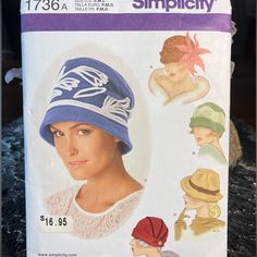 a box with an image of a woman's hat on the front and side