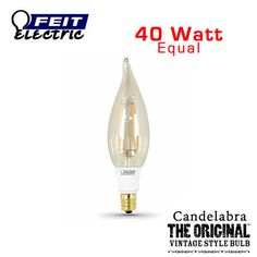 a light bulb with the words 40 watt equal on it and an image of a candle