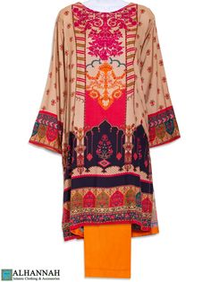 Tan Trellis Floral Cotton Blend Salwar Kameez in US Size 12/14 | sk1292 Pink Floral Design