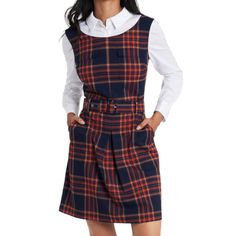 Riley & Rae Women's Oxford Heritage Dress Size: 4 Layered-Look Collar And Sleeves Belted Waist Brand New With Tags Preppy Fitted Mini Dress, Preppy Fitted Knee-length Dresses, Fitted Plaid Dress For Fall In Preppy Style, Fitted Plaid Preppy Dress For Fall, Fitted Plaid Dress For Fall, Preppy Style, Classic Knee-length Plaid Dress, Preppy Long Sleeve Dresses For Fall, Preppy Fitted Dresses For School, Red Fitted Plaid Dress For Fall