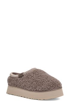 UGG® Tazz Maxi Curly Genuine Shearling Platform Slipper (Women) | Nordstrom Ugh Slipper, Nike Slippers, Ugg Tazz, Rope Frame, December Christmas, Ugg Slippers, Platform Slippers, Color 2, Ugg Boots