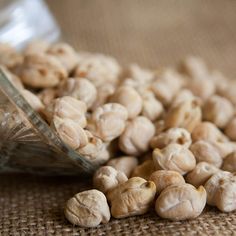 a pile of nuts sitting on top of a table