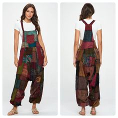 100% Cotton Fits S, M, L, XL Handmade in Thailand Free Shipping on all orders at www.ghalehandicrafts.com Baggy Jumpsuit, Reversible Top, Womens Jumpsuits, Hippie Outfits, Mini Crossbody Bag, Free Spirit, Boho Outfits, Jumpsuits For Women, Jumpsuit Romper