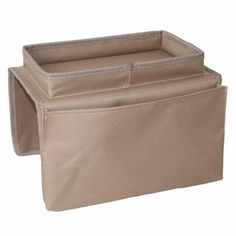 the large storage bag is beige and has two compartments