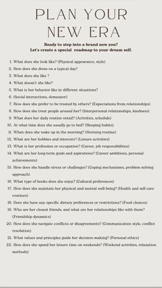 Change Your Life Plan, How To Plan For The New Year, How To Be A New Version Of Yourself, Create The Best Version Of Yourself, Creating An Aesthetic, How To Become The Best Version Of Myself List, Becoming Aesthetic, Plan Your New Era Questions, Become The Best Version Of Myself