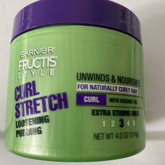 Garnier Fructis Style Curl Stretch Loosening Pudding Curly Hair 4 oz, THE ORIGINAL No Longer Producing this formula Curl Stretching, Garnier Fructis, Curl Styles, Curled Hairstyles, Curly Hair Styles Naturally, Naturally Curly, Curly Hair, The Original, Curly Hair Styles