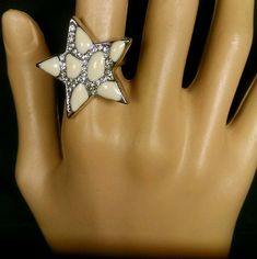 Beautifully Designed Unique Star Adjustable Fun Fashion Ring. It Is A Must Have For The Fashionista. It Will Be Great For Just About Any Occasion. Thank You For Looking And Have A Great Day. Ring Color, Fashion Ring, Be Great, Fun Fashion, Beautiful Ring, Womens Jewelry Rings, White Silver, Have A Great Day, Beautiful Rings