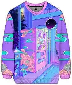 Vaporwave & Aesthetic Clothing | Gashapon Sweatshirt – Vapor95 Trendy Purple Sweatshirt With Graphic Print, Purple Relaxed Fit Graphic Print Sweatshirt, Purple Relaxed Fit Sweatshirt With Graphic Print, Purple Graphic Print Crew Neck Sweater, Purple Graphic Print Crew Neck Sweatshirt, Purple Crew Neck Sweatshirt With Graphic Print, Purple Crew Neck Sweater With Graphic Print, Long Sleeve Printed Sweatshirt With Relaxed Fit, Printed Long Sleeve Relaxed Fit Sweatshirt