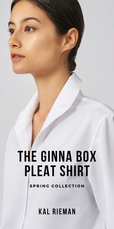 This signature tailored shirt for women is a spring outfit favorite. Featuring a loose fit, our Ginna box pleat shirt is the perfect button up for your business professional outfit in the office. This top features a box pleat and collar, showcasing our signature spring style. | #kalrieman #boxpleatshirt #buttonupshirt White Ottoman, Professional Outfit, Capsule Wardrobe Pieces, Business Professional Outfits, Chic Business Casual, Business Casual Outfits For Women, Pleated Shirt, Fashion Business Casual, Ponte Pants