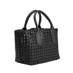 Discover the allure of the Chloe Mini Woven Handbag in Black. Designed for the fashion-forward, this handbag is crafted with luxurious hand-woven vegan leather, adding a delightful texture to your look. Its drawstring interior makes it easy to access and organize your daily essentials, all while keeping a sleek and compact design. Elevate your style game with this must-have accessory! Material: Recycled Vegan Leather Details: - 9.75"W x 6"H x 4.5" - Handle length: 10.5" - Drawstring closure - Co Melie Bianco, Ladies Who Lunch, Chloe Bag, Daily Essentials, Bag Dress, Black Handbags, Compact Design, Hand Woven, Shirt Shop