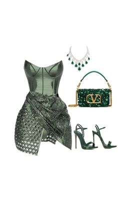 #fashion #dress #dressesforwomen #outfits #green #simple Stile Casual Chic, Looks Party, Dinner Outfits, Mode Inspo, Looks Chic, Baddie Outfits Casual, Dressy Outfits, Dope Outfits, Cute Simple Outfits