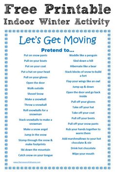 a poem that says let's get moving pretend to