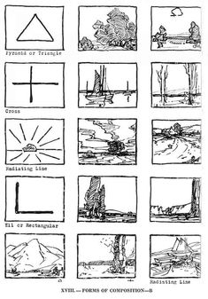 some different types of lines that are drawn in black and white