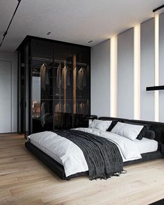 Bedroom Minimalist, Design Salon, التصميم الخارجي للمنزل, Black Bedroom, Modern Bedroom Design, Room Design Bedroom, Design Living Room