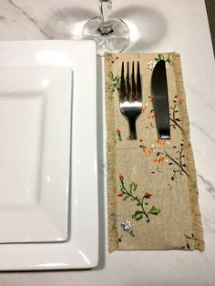 Hello! Here I have a charming country style cutlery holder with a cheerful flower patter. They come in a random pattern, making each one unique, and the securely fringed edges provide a nice frame. I made these from a printed cotton fabric, similar to a fine jute-like fabric,  and they measure  9 and 1/4" long by 3 and  7/8"wide. Cutlery Holder, Random Pattern, Printed Cotton Fabric, Country Style, Dining Linens, Pattern Making, Table Linens, Printed Cotton, Kitchen Dining