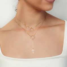 18 kt yellow gold vermeil crown of thorns necklace on a box chain dripping with a cross pendant. Elegant Crucifix Necklaces With Adjustable Chain, Elegant Crucifix Necklace With Adjustable Chain, Elegant Cross Necklace With Box Chain, Gold-plated Cross Pendant Necklace With Chain, Elegant Crucifix Chain Necklace, Elegant Crucifix Cross Necklace With Chain, Yellow Gold Chain Necklace With Cross Pendant, Yellow Gold Cross Pendant Clavicle Necklace, Elegant Gold Cross Lariat Necklace