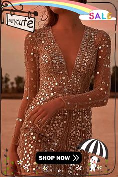 Deep V Neck Sequin Party Queen Dress Glamorous V-neck Evening Dress For Date Night, Sequin V-neck Evening Dress For Party Season, Glamorous V-neck Spring Evening Dress, V-neck Sequin Dress For Spring Evenings, Sequin Evening Dress For Date Night, Dressy Long Sleeve Sequin Evening Dress, Glamorous V-neck Sequin Dress For Date Night, V-neck Sequin Evening Dress For Date Night, Glamorous V-neck Summer Evening Dress