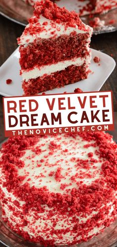 Red Velvet Dream Cake, valentine's day treats, valentine's day recipes Red Velvet Dream Cake, Velvet Desserts, Date Night Ideas At Home, Homemade Cream Cheese Frosting, Best Red Velvet Cake, Easy Cake Recipe, Velvet Cakes, Homemade Cream Cheese