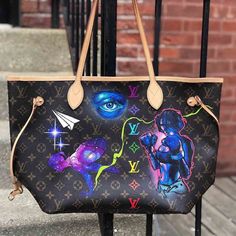 Customize Your Handbag w/ Louis Barak Abstract Techniques, Custom Purses, Handpainted Bags, Chicago Artists, Painted Bags, Custom Wallet, Downtown Chicago, Louis Vuitton Bag Neverfull, Custom Bags