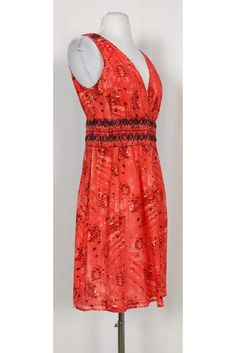 Take this day dress on your next vacation getaway. It is stylish and lightweight, perfect for a hot day. Size M Cotton & silk blend Slips on V-neckline Lined Gathers at the waist & shoulders Elastic waist Splatter print Bust 32" Waist 31" Shoulder to hem 35.5" Red V-neck Sundress For Summer, Red V-neck Summer Sundress, Red Beachwear Sundress For Spring, Red Beachwear Sundress For Day Out, Red Summer Dress For Vacation, Red Lined Maxi Dress For Summer, Red Lined Sundress For The Beach, Red Sundress For Summer Holiday, Red Lined Maxi Dress For Vacation