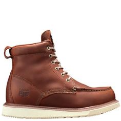 This soft-toe leather boot is durable and comfortable, and offers plenty of structual support. | Timberland Men's Wedge 6" Work Boot Rust Full-Grain, Size Medium Women Boots Outfit, Timberland Boots Outfit Mens, Timberland Boots Outfit, Timberland Waterproof Boots, Timberland Outfits, Boots Timberland, Cowboy Shoes, Moc Toe Boots, Leather Work Boots