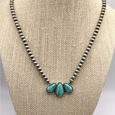 Shop tinasbohoboutiq's closet or find the perfect look from millions of stylists. Fast shipping and buyer protection. Gray beaded necklace measures 18” with an additional 2.5” extender Faux turquoise pendant NWT Same day / next day shipping 5 ⭐️ Seller Western necklace choker southwestern turquoise howlite gray pearls artisan cowboy cowgirl rodeo Yellowstone wrangler jewelry squash blossom Teal Jewelry Western, Cowgirl Jewelry Rodeo, Boho Western Jewelry, Western Jewelry Necklace, Jewelry Cowgirl, Turquoise Jewelry Outfit, Short Beaded Necklace, Gray Beaded Necklace, Rodeo Jewelry