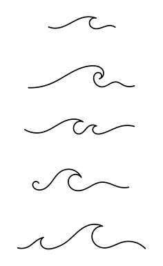 four different types of waves are shown in this drawing technique, which is easy to draw and