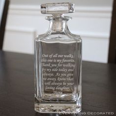 a small glass bottle with a poem on it