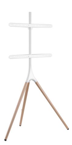 the three tiered shelf is made from white plastic and wood legs with two wooden handles