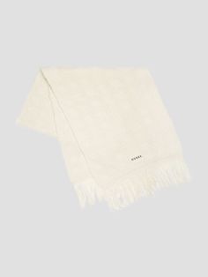 Wool-blend cable-knit scarf Front embroidered signiture patch Fringe trim 14.5" x 67" 50% Organic Cotton, 43% Nylon, 7% Wool. Uses organic cotton fiber. Cable Knit Scarf, Fringe Trim, Knit Scarf, Cotton Fiber, Cable Knit, Wool Blend, Accessories Hats, Organic Cotton, Cable