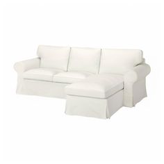 a white couch and ottoman on a white background