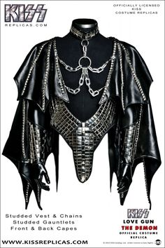 a black leather outfit with chains on it