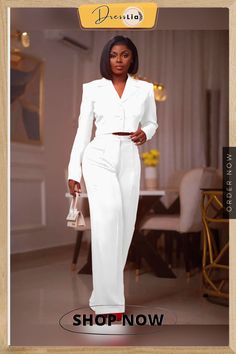 Chic Blazer Jacket Ol Wide Leg High Waist Pants Suits Wide Leg High Waist Pants, Chic Blazer, High Waist Pants, Waist Pants, High Waisted Pants, 1 Million, Blazer Jacket, Wide Leg, High Waist