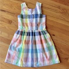 Girls Gap Dress - New With Tags- Size L/10 - Zip Back Pink Cotton School Dress, Pink Cotton Dress For School, Multicolor Sleeveless Dress For School, Playful Summer Dresses By Gap, Multicolor Summer Dress For School, Gap Casual Dresses For Playtime, Multicolor Cotton School Dress, Casual Pink Dress For Playtime, Playful Multicolor Dresses For School