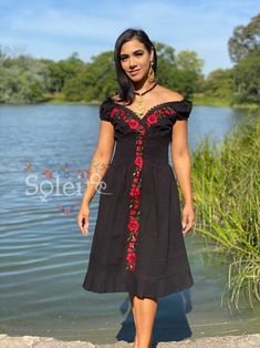 Floral Plunge Dress. Hand Embroidered Dress.Mexican Fashion | Etsy Black Fitted Embroidered Dress For Festival, Fitted Knee-length Embroidered Dress, Fitted Sundress With Floral Embroidery, Fitted Floral Embroidered Dress, Sleeveless Bohemian Embroidered Dress, Bohemian Embroidered Sleeveless Fitted Dress, Fitted Sleeveless Bohemian Embroidered Dress, Fitted Embroidered Dress With Floral Details, Fitted Embroidered Dress With Floral Embroidery