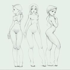 three female body shapes are shown in this drawing